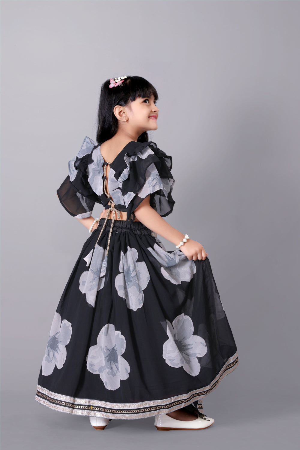 Lehenga Choli Floral Print Party Wear Dress