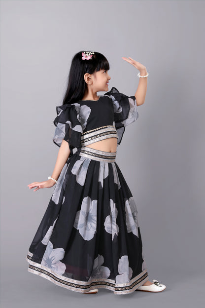 Lehenga Choli Floral Print Party Wear Dress