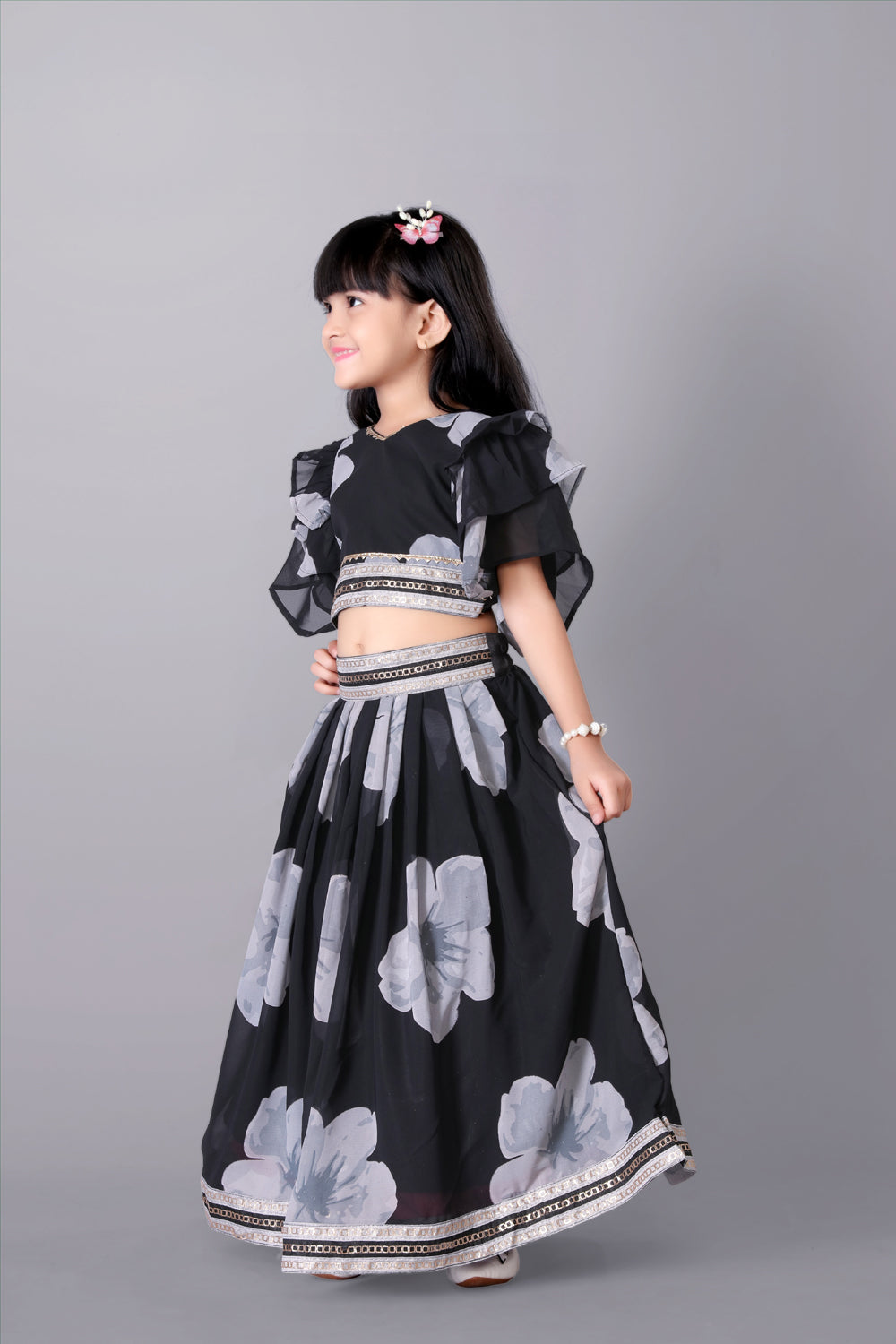 Lehenga Choli Floral Print Party Wear Dress