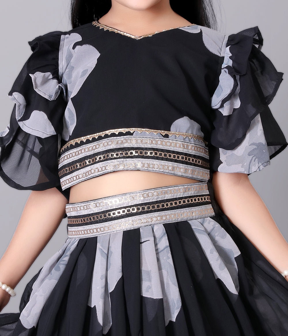 Lehenga Choli Floral Print Party Wear Dress