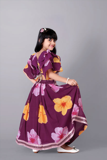 Lehenga Choli Floral Print Party Wear Dress