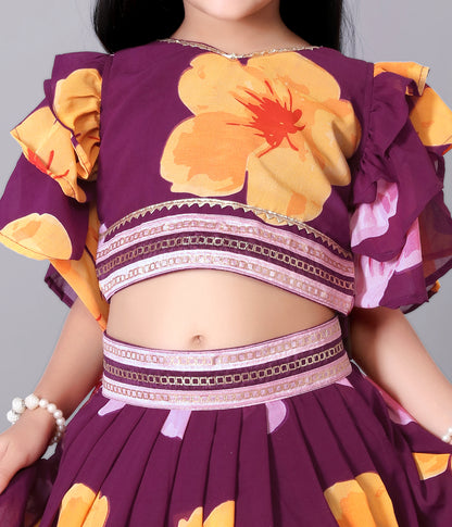 Lehenga Choli Floral Print Party Wear Dress