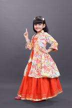 Girls Festive & Party Ethnic Jacket, Blouse and Palazzo Set