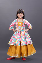 Girls Festive & Party Ethnic Jacket, Blouse and Palazzo Set