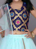 Girls Frill Design Lehenga Choli with Dupatta Set