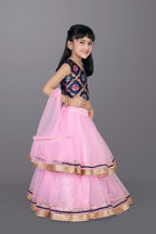 Girls Frill Design Lehenga Choli with Dupatta Set