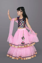 Girls Frill Design Lehenga Choli with Dupatta Set