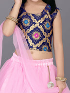 Girls Frill Design Lehenga Choli with Dupatta Set