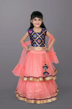 Girls Frill Design Lehenga Choli with Dupatta Set