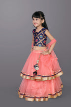 Girls Frill Design Lehenga Choli with Dupatta Set