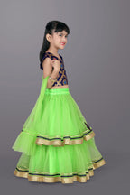 Girls Frill Design Lehenga Choli with Dupatta Set