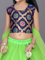 Girls Frill Design Lehenga Choli with Dupatta Set