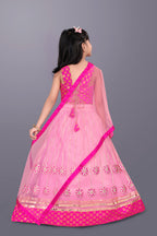 Girls Floral Embroidered Lehenga Choli Set with Dupatta