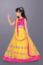 Girls Floral Embroidered Lehenga Choli Set with Dupatta