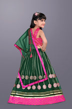 Girls Floral Embroidered Lehenga Choli Set with Dupatta