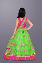 Girls Floral Embroidered Lehenga Choli Set with Dupatta