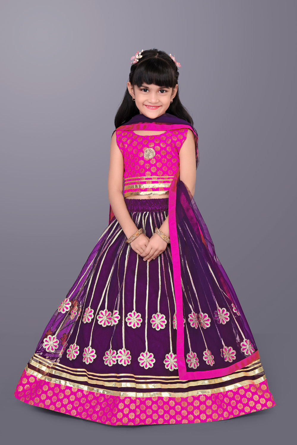Girls Ethnic Wear Lehenga, Choli and Dupatta Set