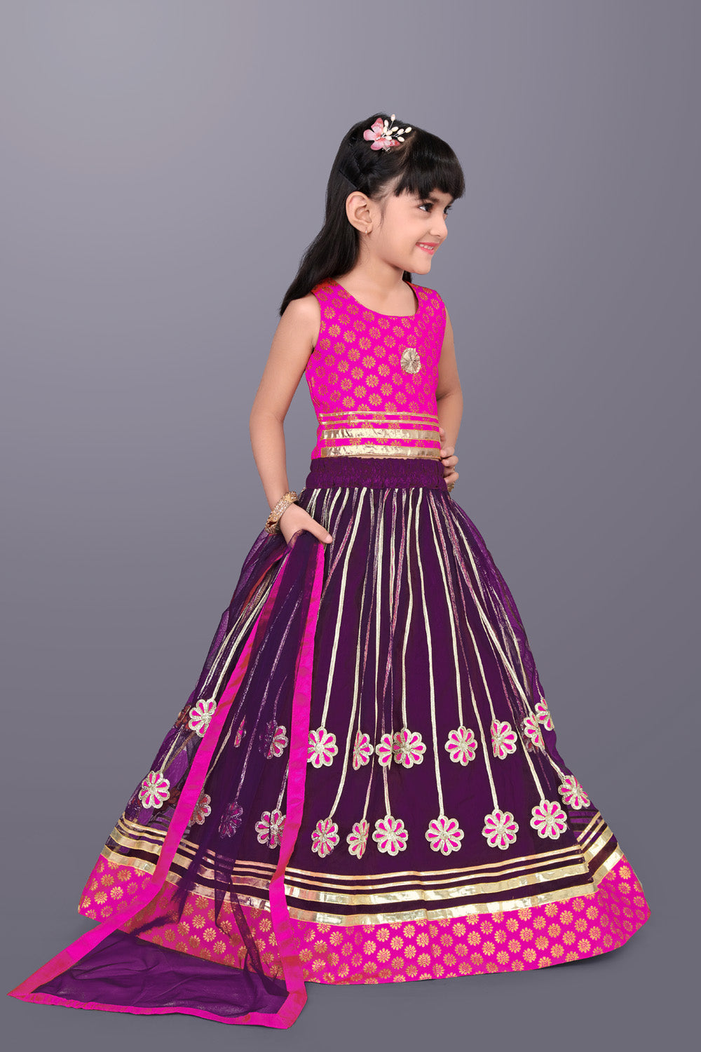Girls Ethnic Wear Lehenga, Choli and Dupatta Set