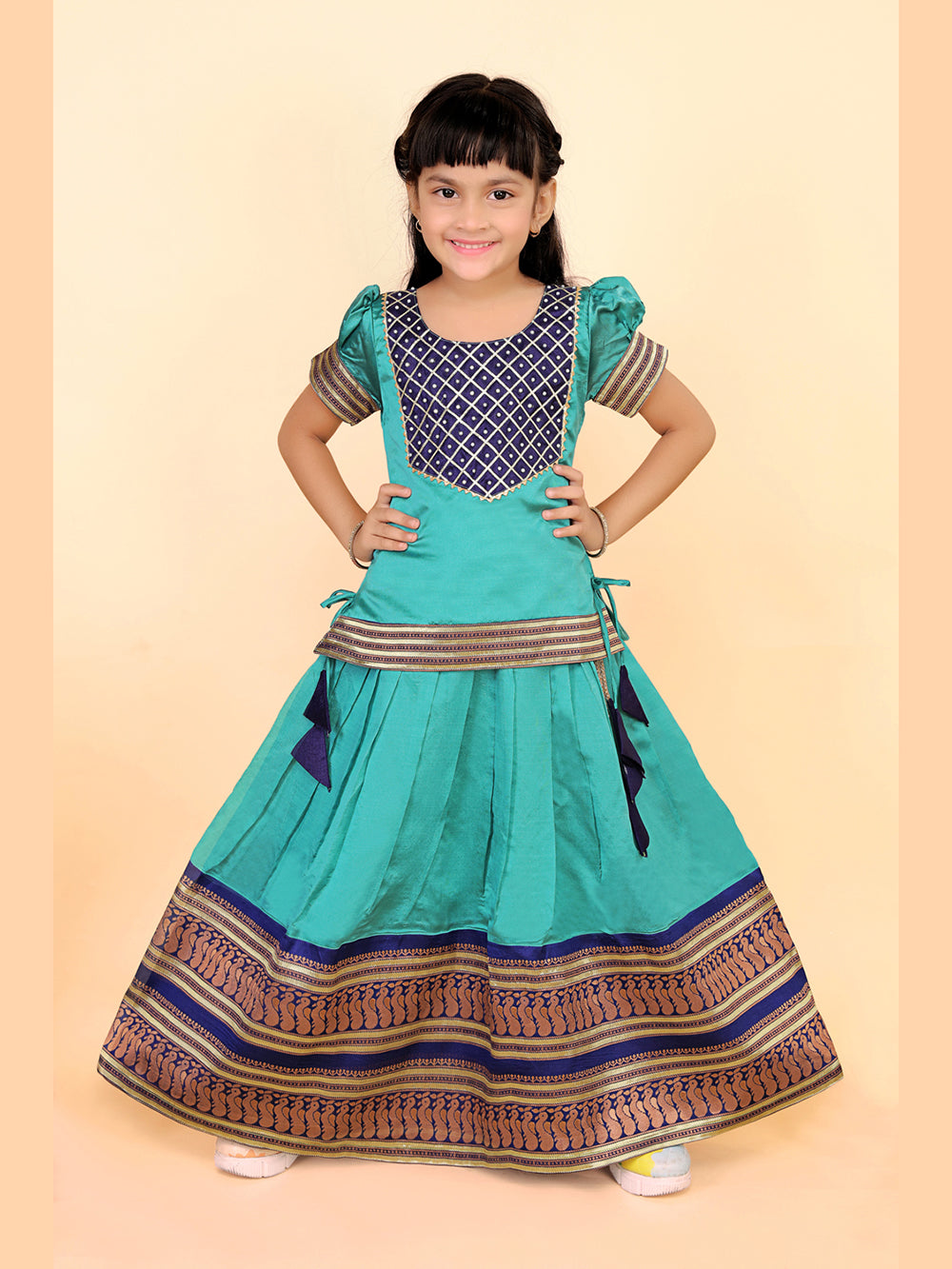 Baby girls printed lehenga choli set festive ethnic wear