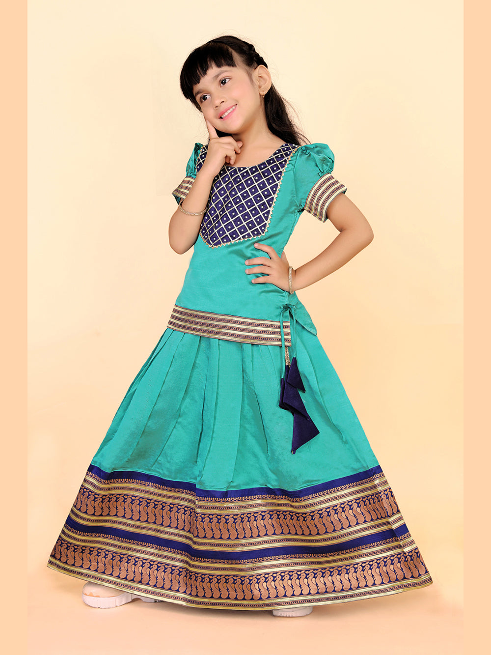 Baby Girls Ethnic Wear Printed Lehenga Set