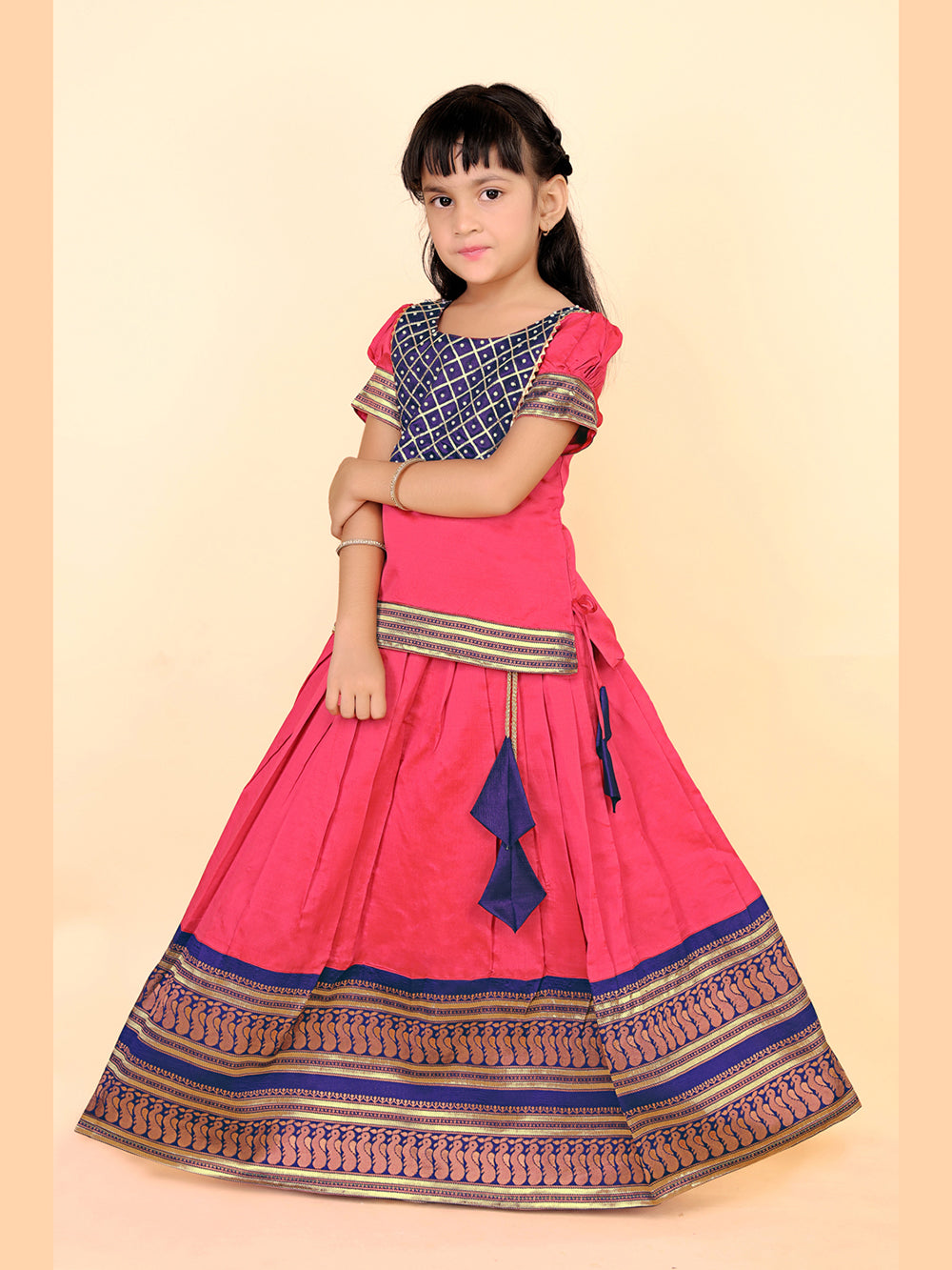 Baby Girls Printed Lehenga Choli Set – Festive Ethnic Wear
