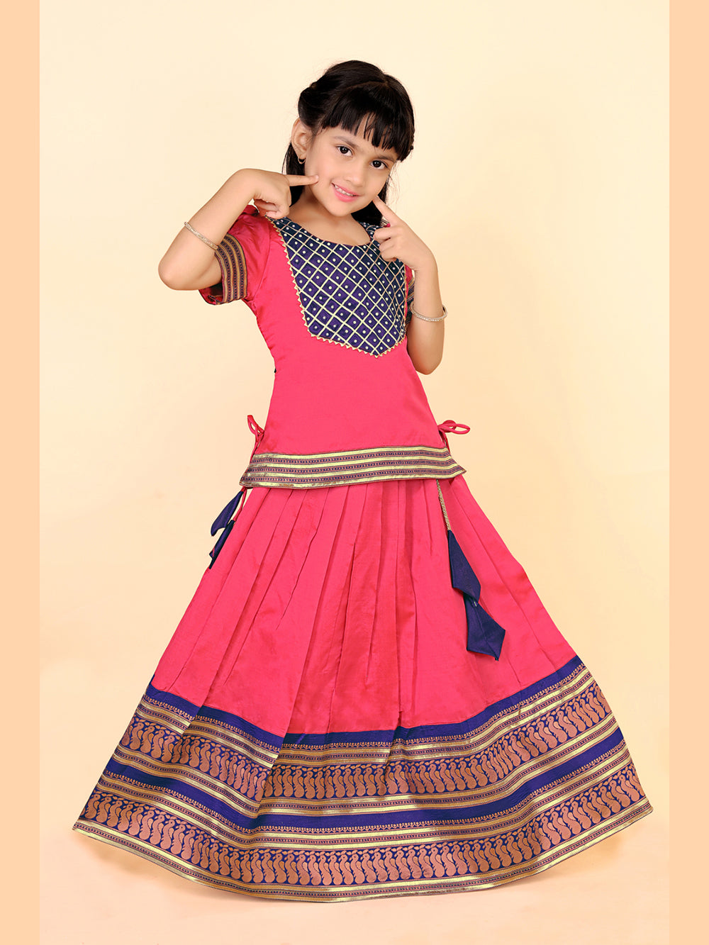 Baby Girls Printed Lehenga Choli Set – Festive Ethnic Wear