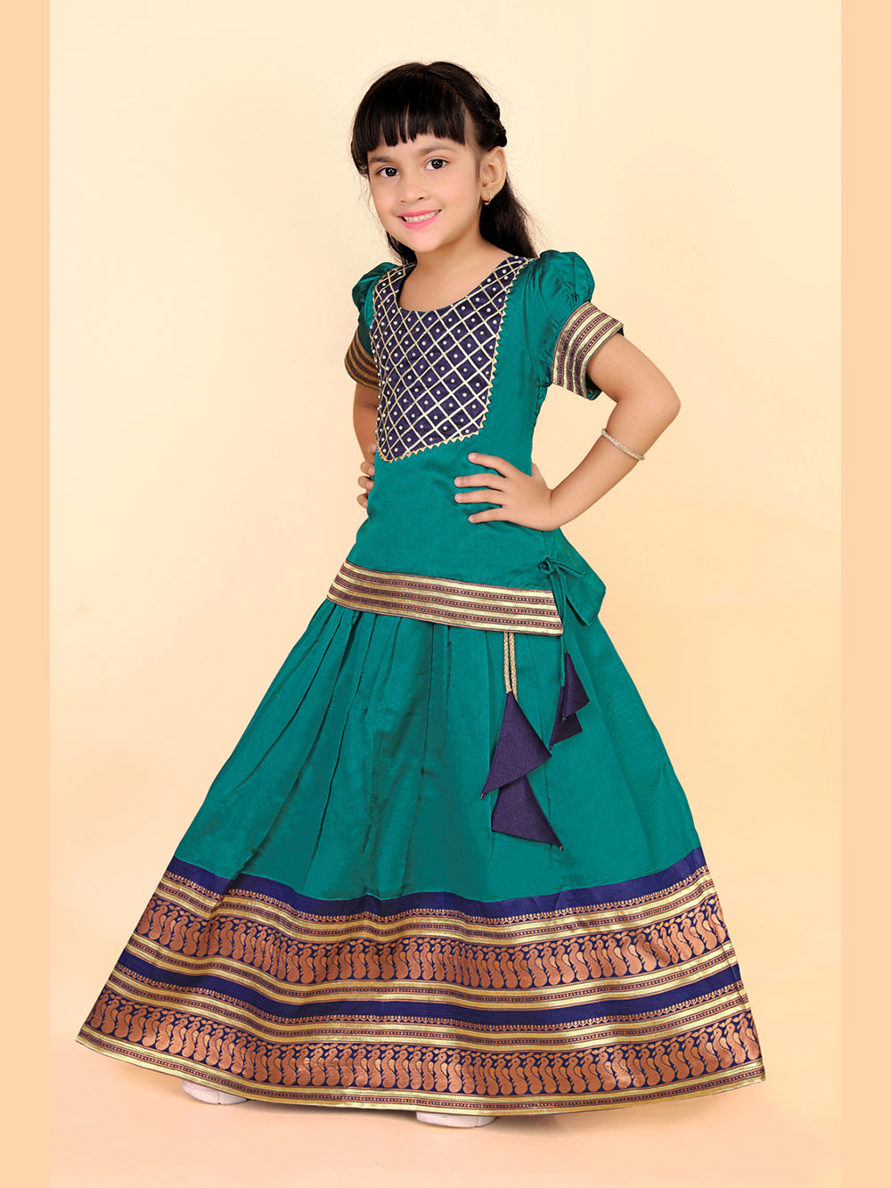 Baby Girls Ethnic Wear Printed Lehenga Set