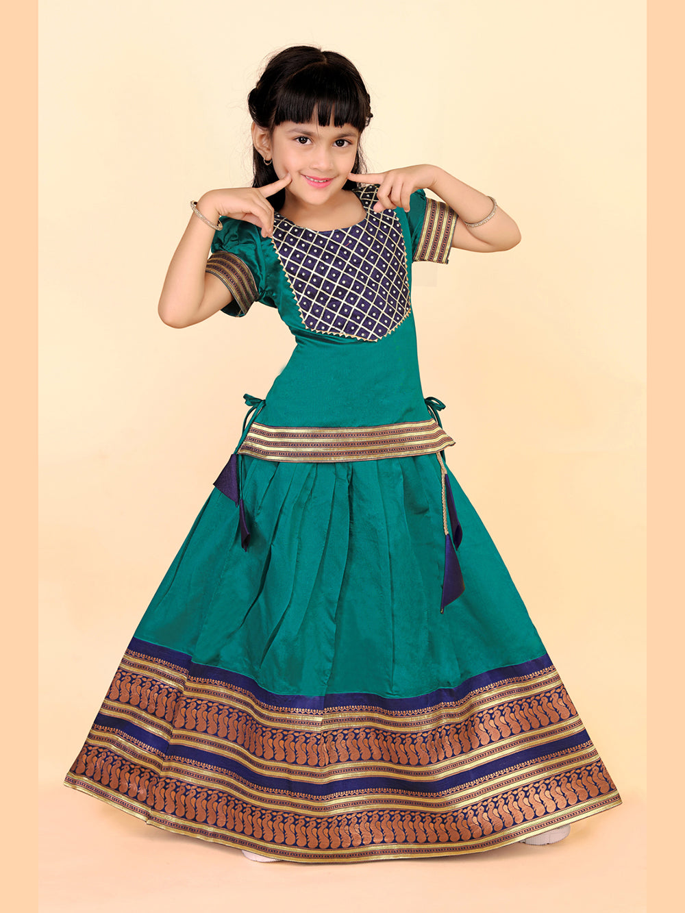 Baby Girls Ethnic Wear Printed Lehenga Set