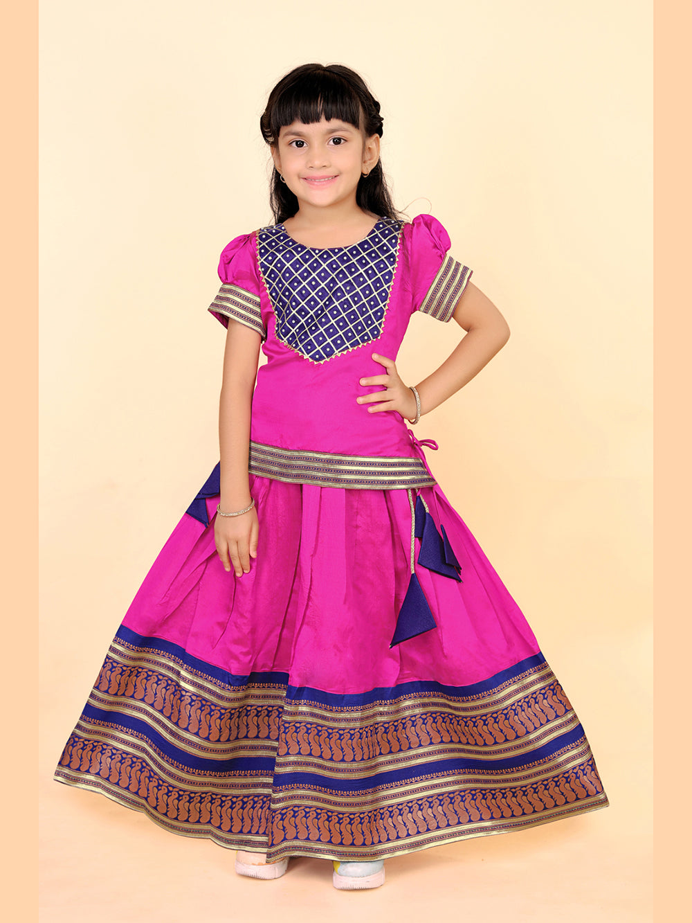 Baby Girls Printed Lehenga Choli Set – Festive Ethnic Wear