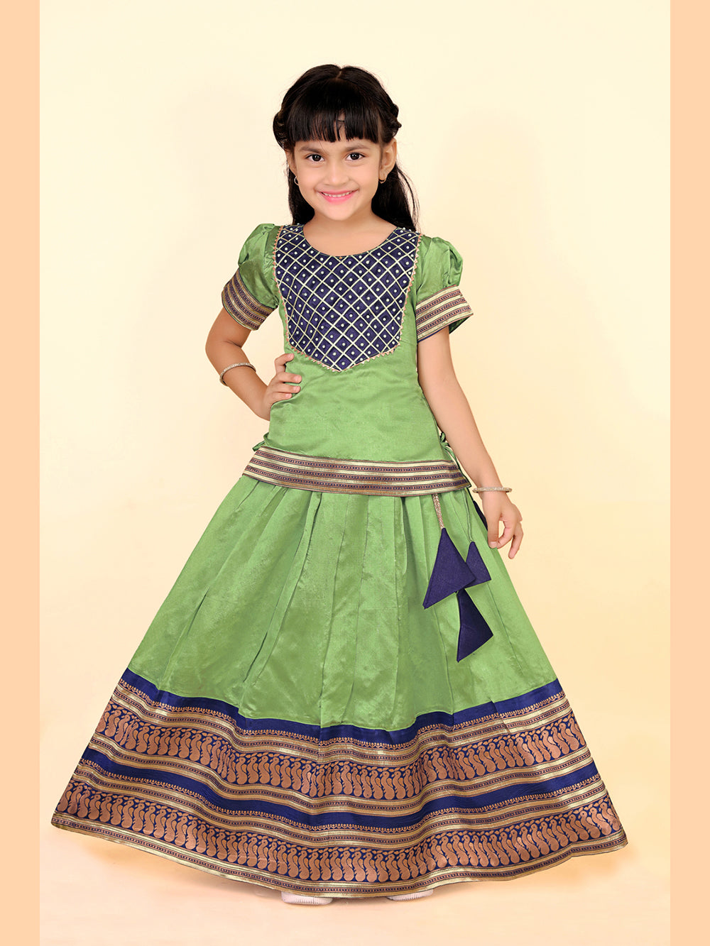 Baby Girls Printed Lehenga Choli Set – Festive Ethnic Wear