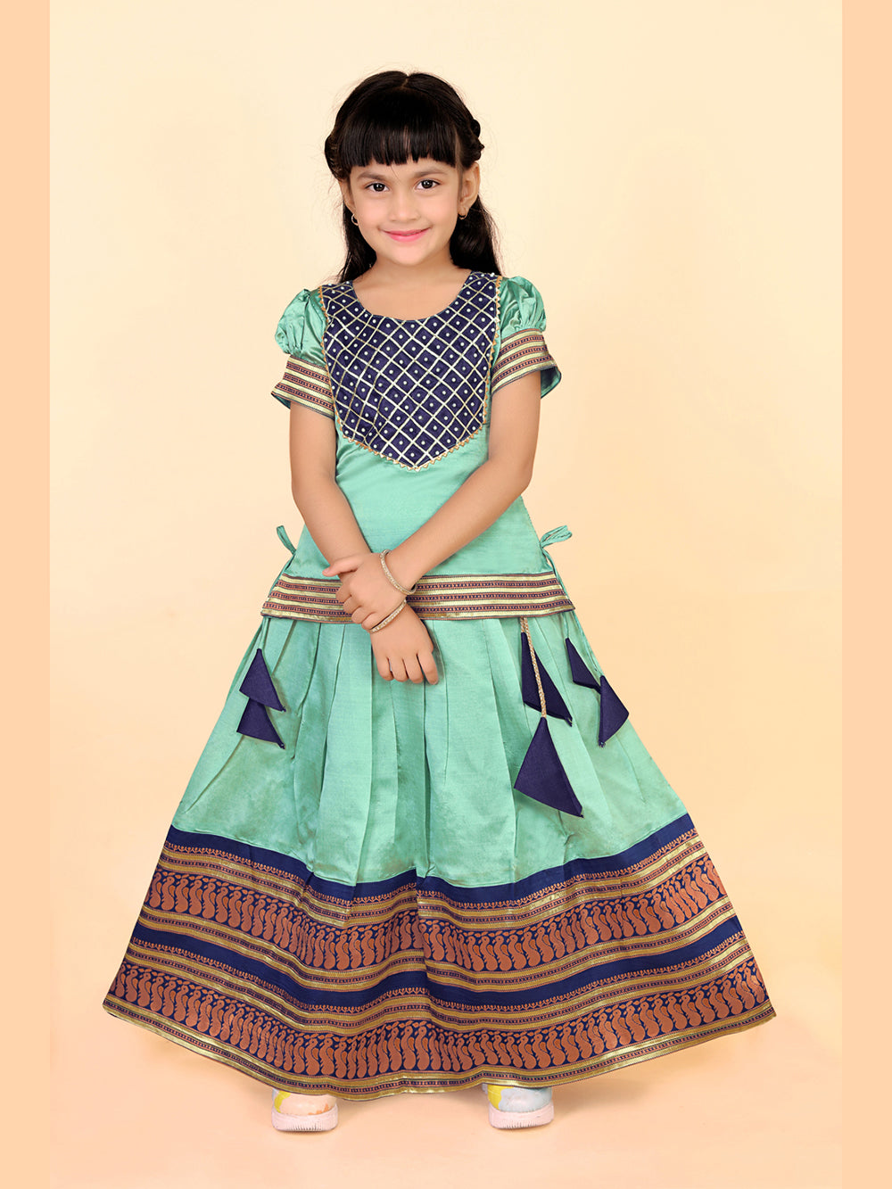 Baby Girls Ethnic Wear Printed Lehenga Set