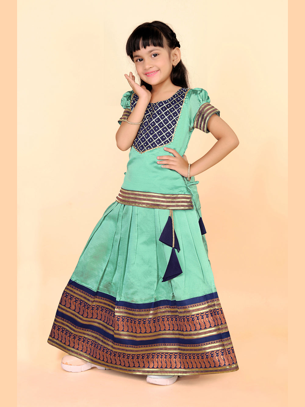 Baby Girls Ethnic Wear Printed Lehenga Set