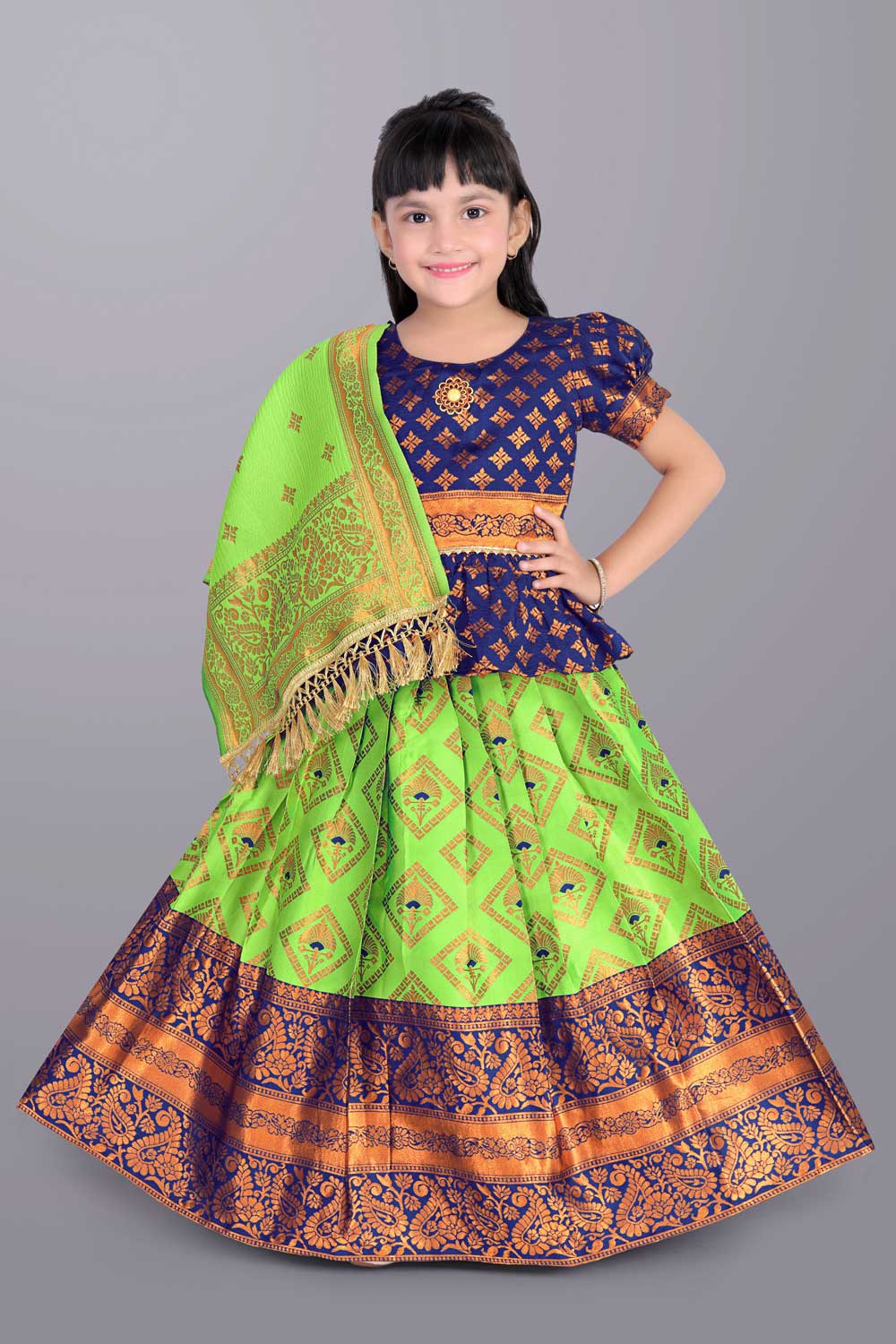 Girls Printed Lehenga Choli with Dupatta – Festive Ethnic Wear