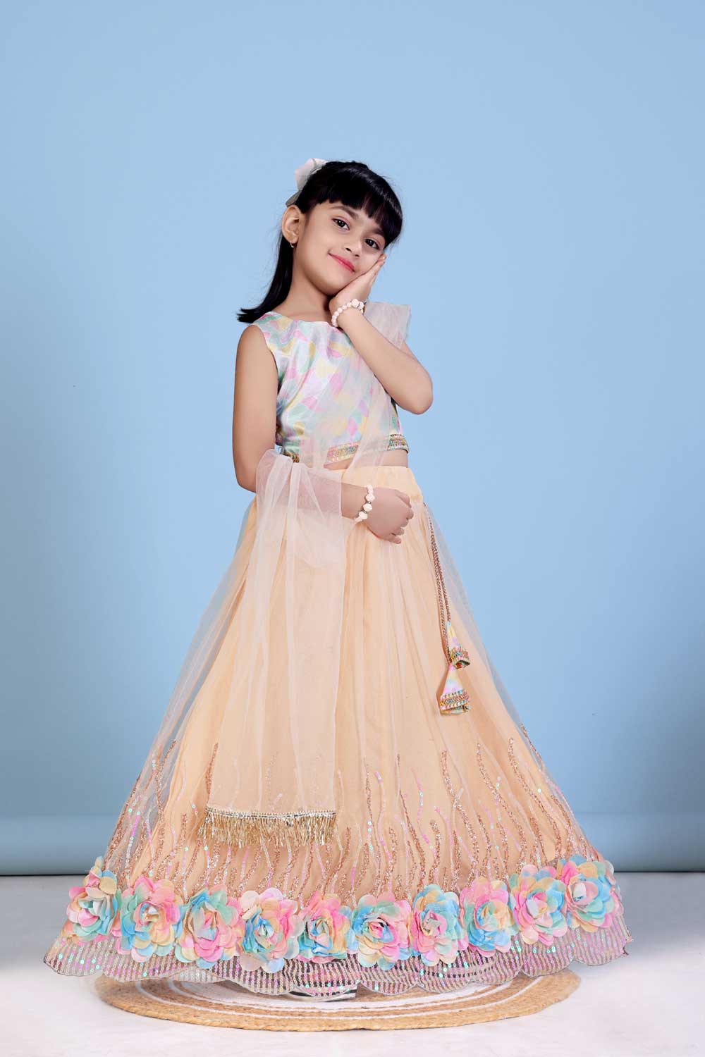 Baby Girls Embriodery Work Lehenga Set