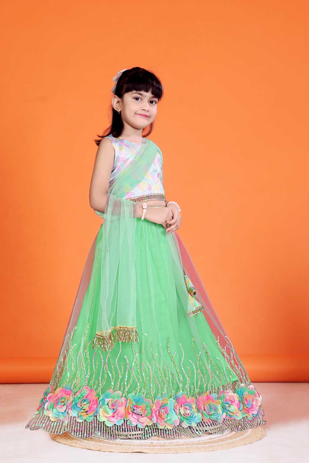 Baby Girls Embriodery Work Lehenga Set