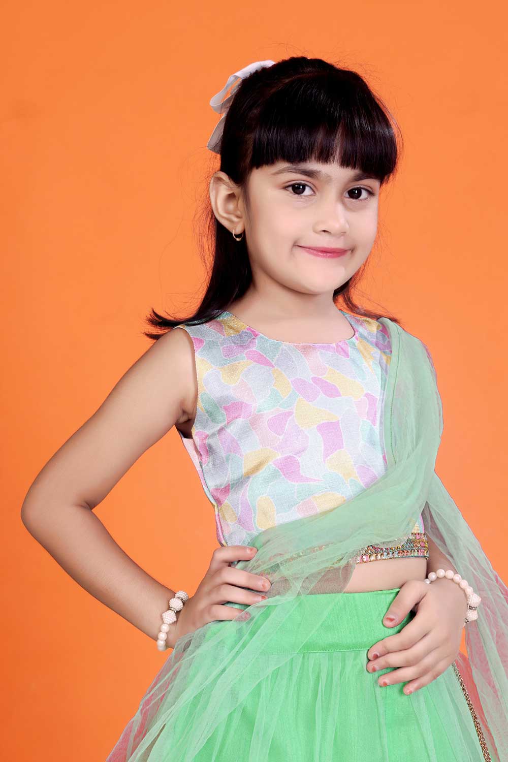 Baby Girls Embriodery Work Lehenga Set
