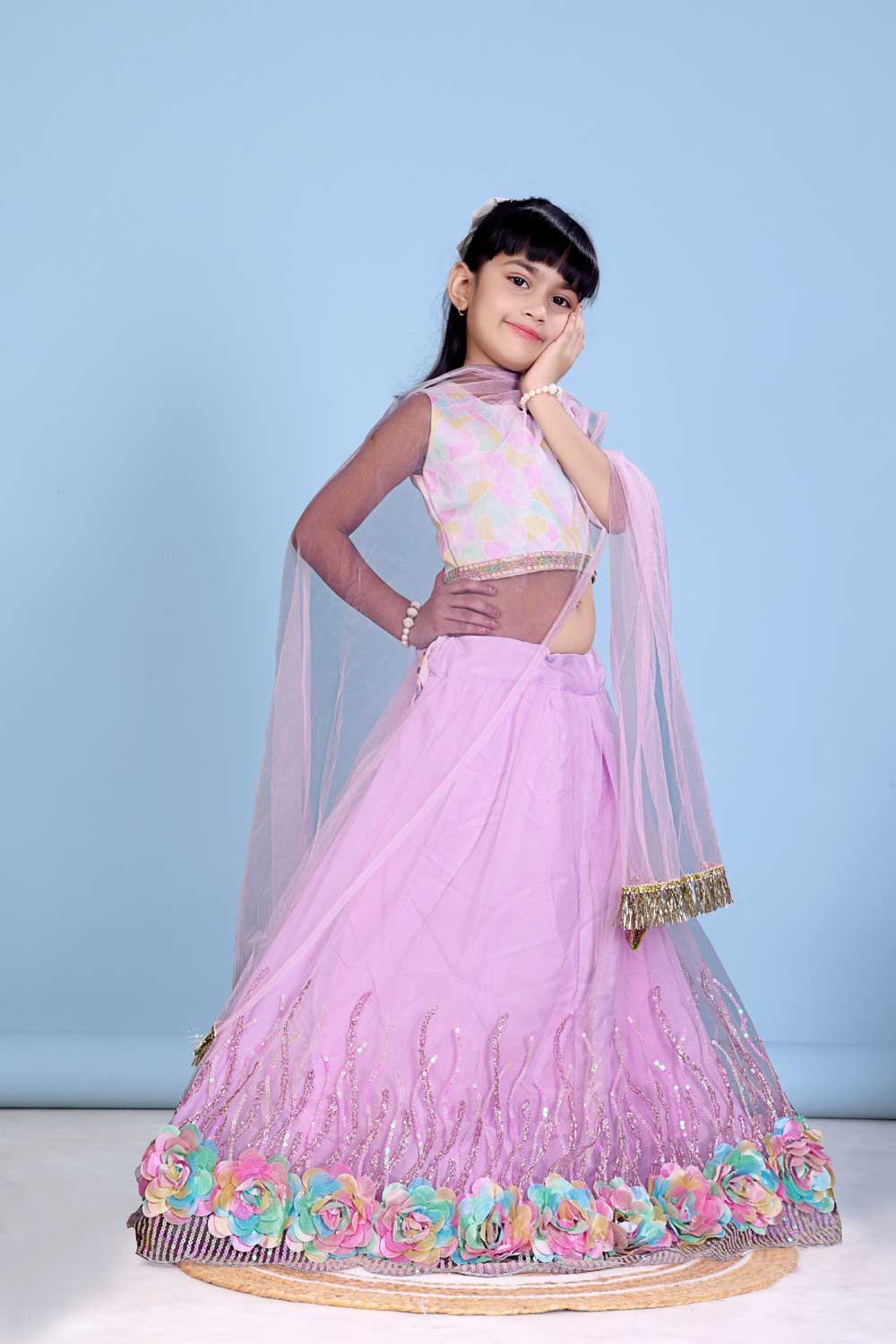 Baby Girls Embriodery Work Lehenga Set