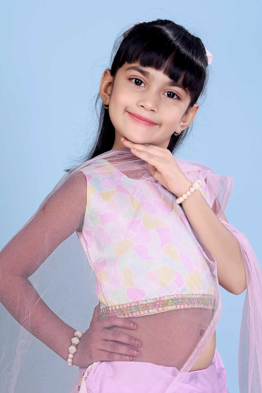 Baby Girls Embriodery Work Lehenga Set