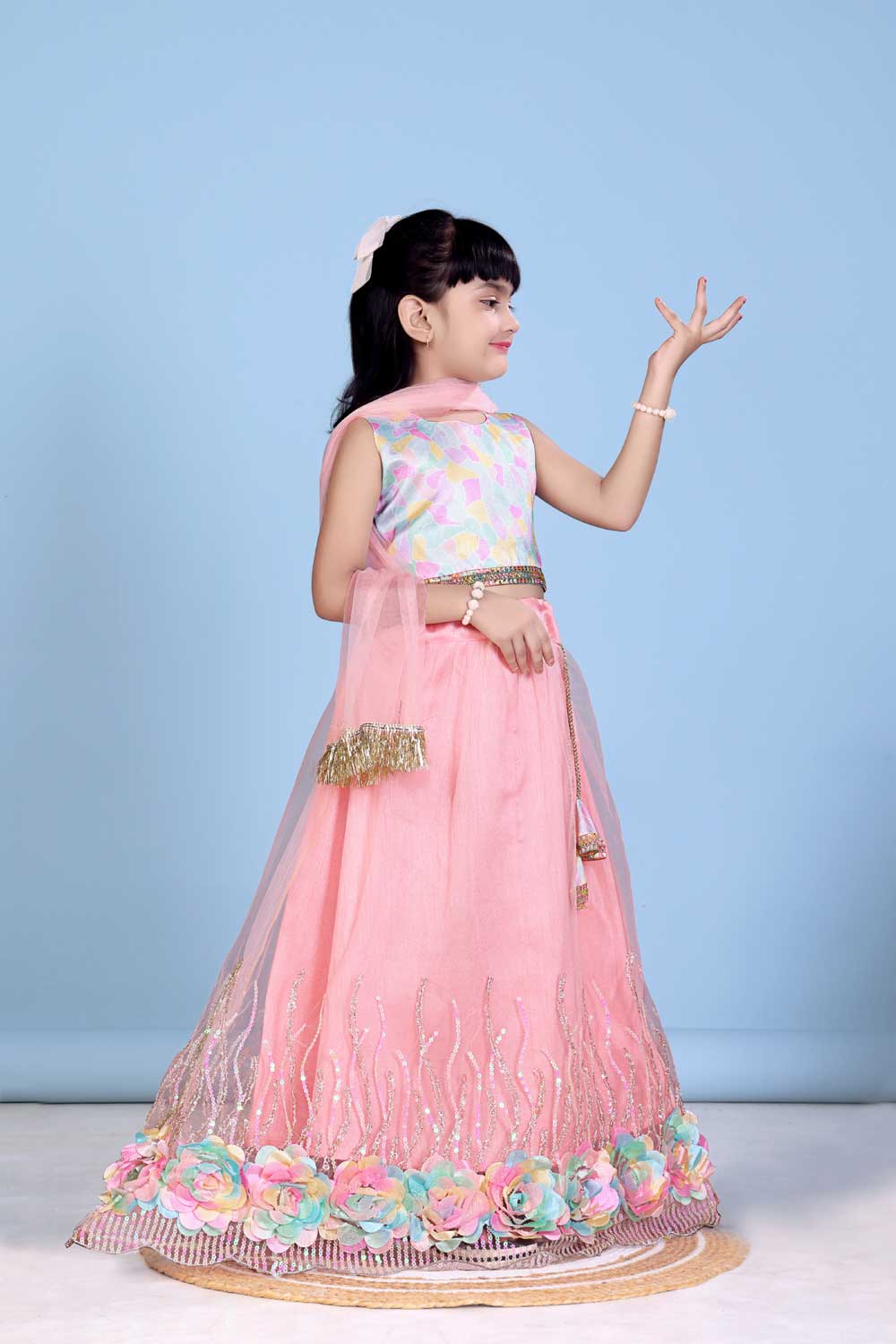Baby Girls Embriodery Work Lehenga Set