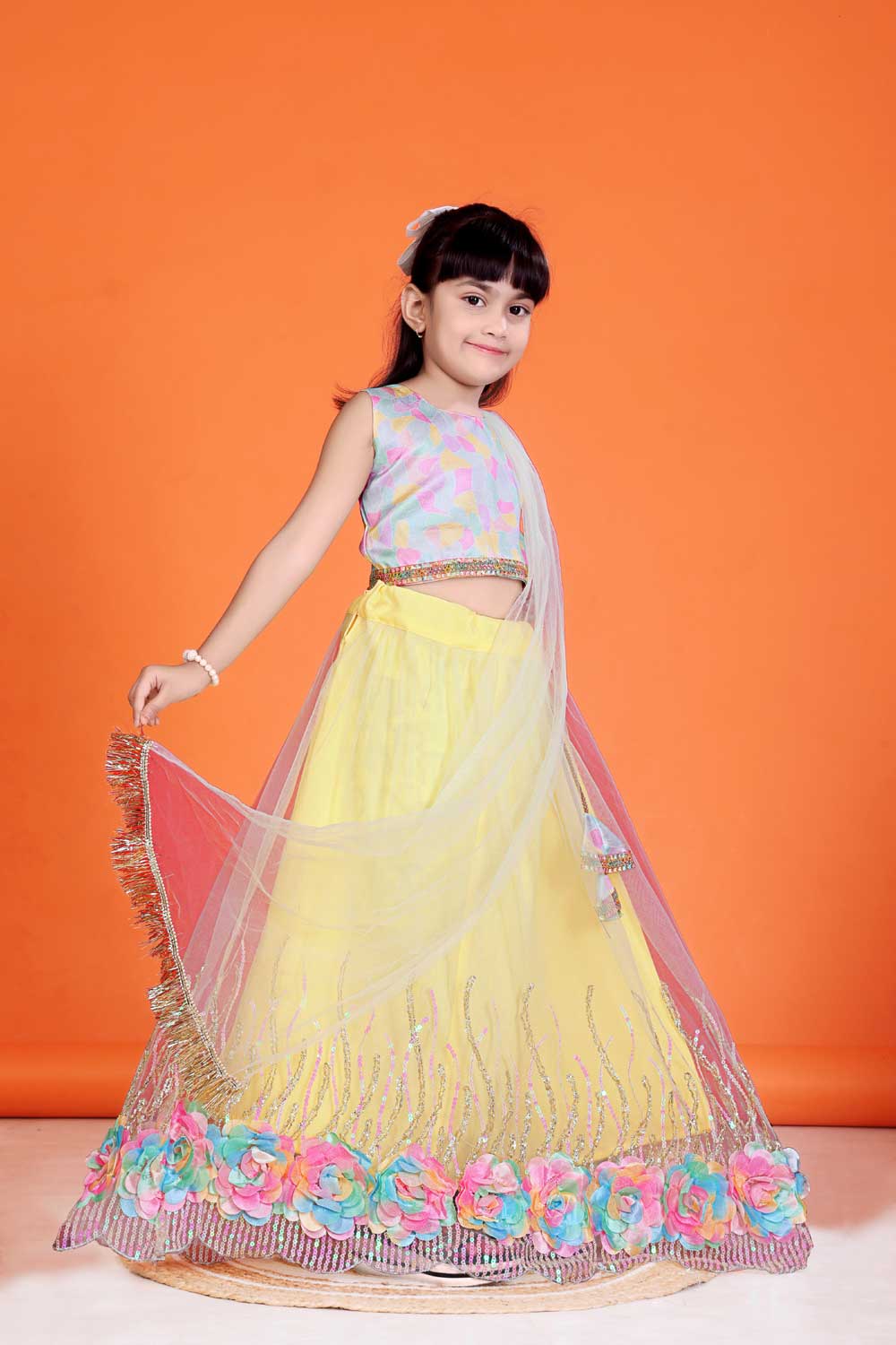 Baby Girls Embriodery Work Lehenga Set