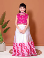 Girls Lehenga Choli Floral Kids Wedding Party Ethnic Dress Festive Wear