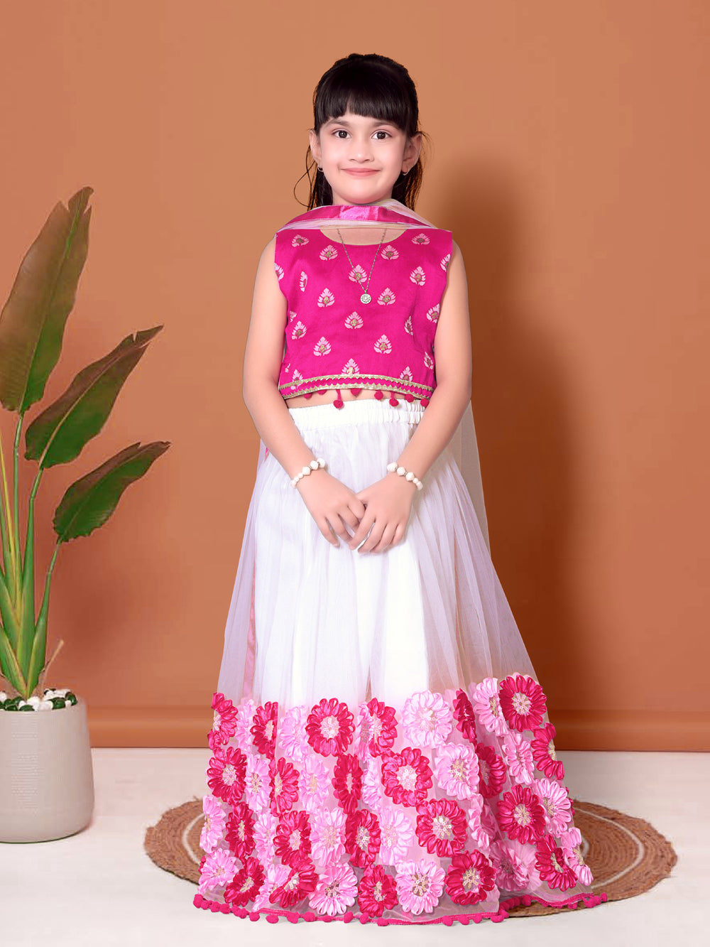 Embriodery Lehenga Choli and Dupatta Set for Girls
