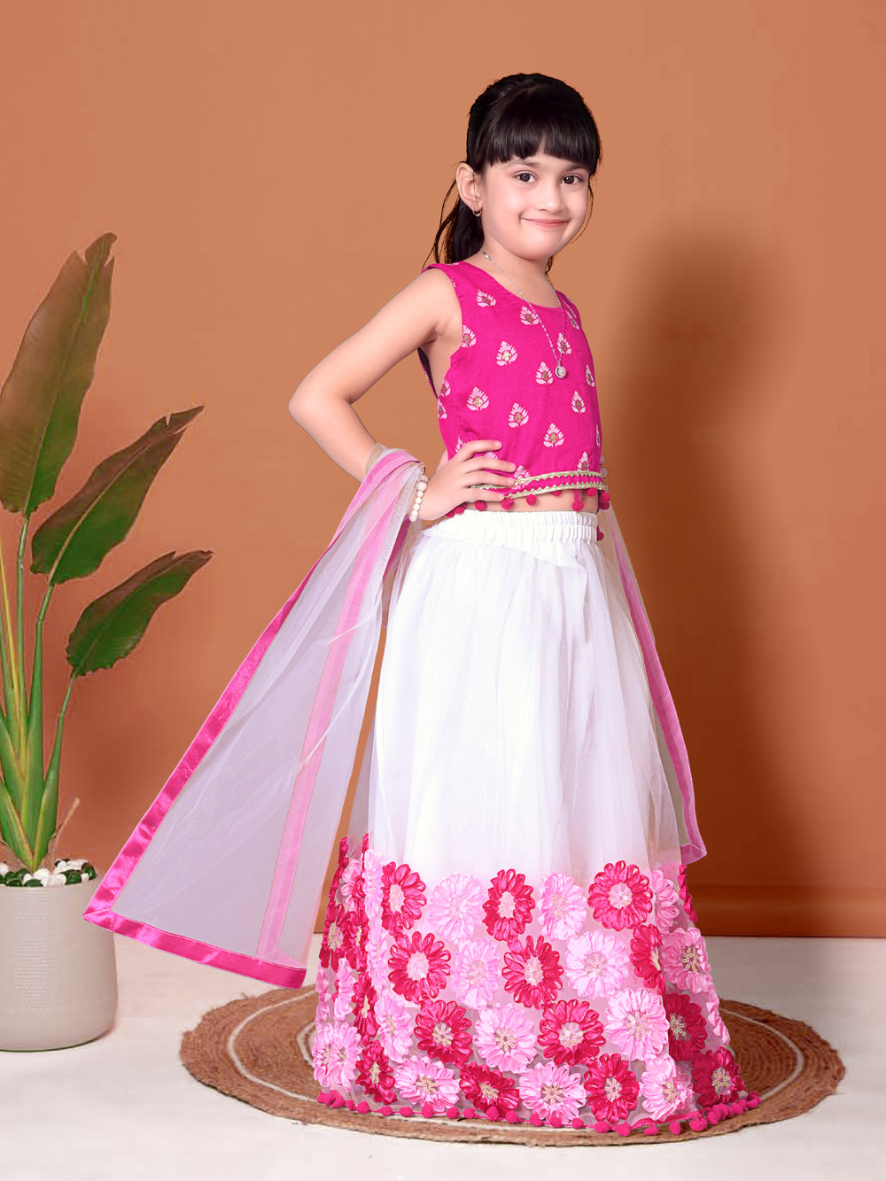 Embriodery Lehenga Choli and Dupatta Set for Girls
