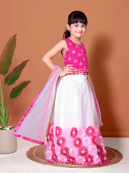 Embriodery Lehenga Choli and Dupatta Set for Girls