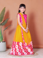 Girls Lehenga Choli Floral Kids Wedding Party Ethnic Dress Festive Wear