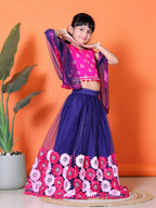 Girls Lehenga Choli Floral Kids Wedding Party Ethnic Dress Festive Wear