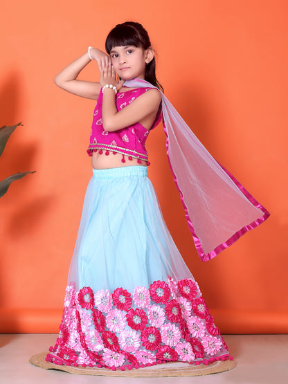Embriodery Lehenga Choli and Dupatta Set for Girls