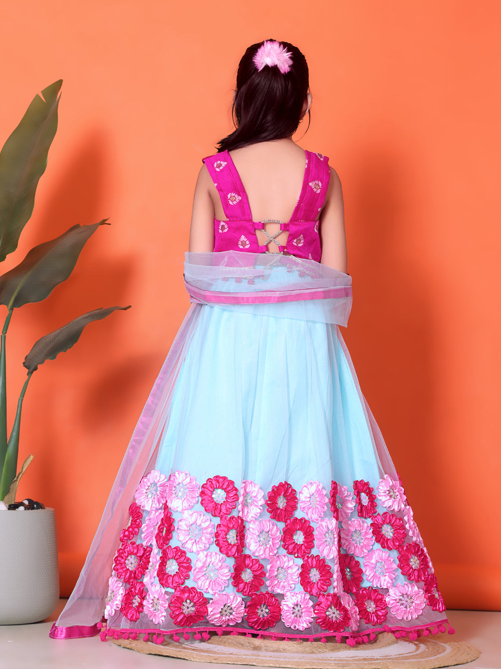 Embriodery Lehenga Choli and Dupatta Set for Girls