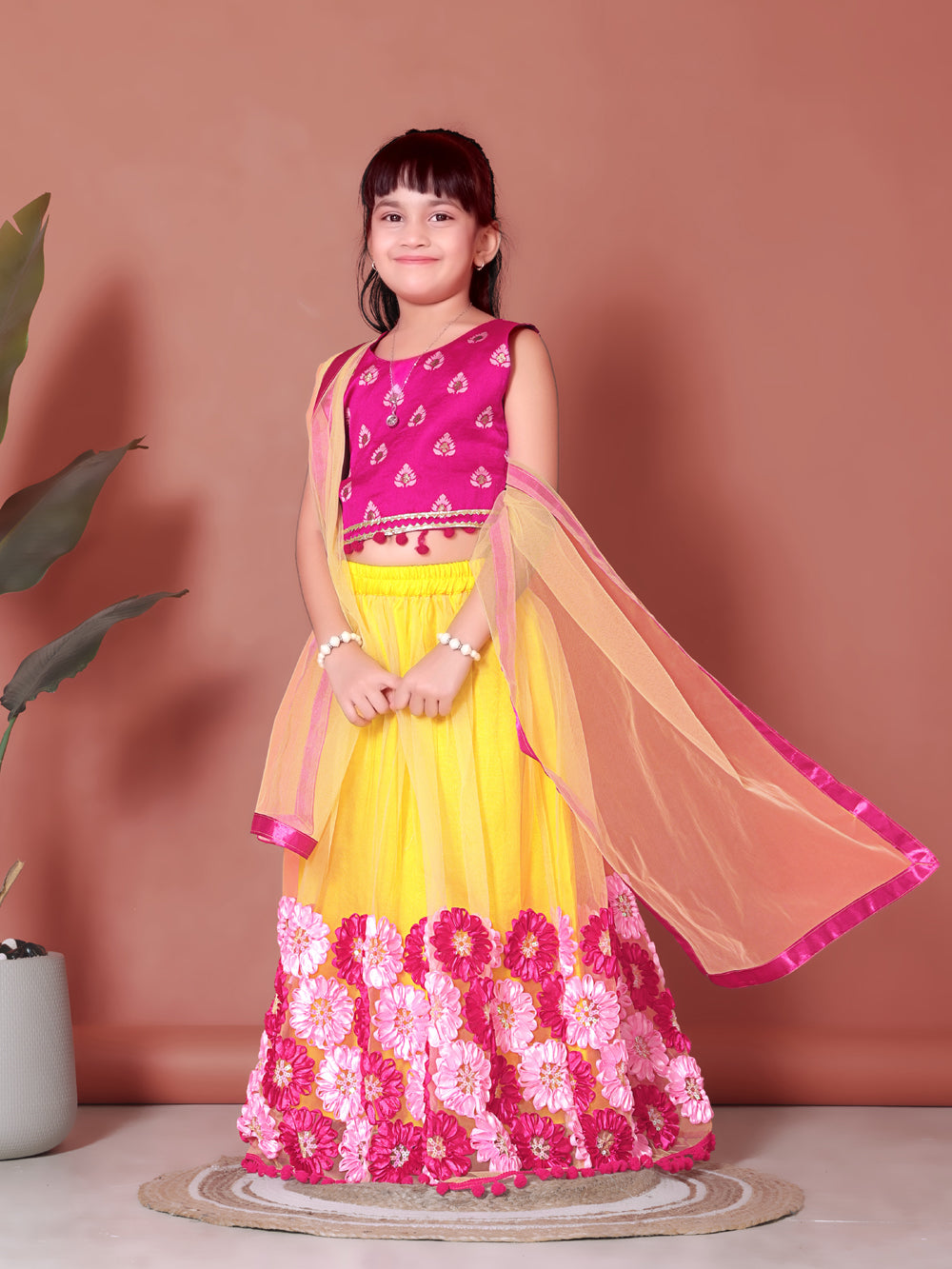 Embriodery Lehenga Choli and Dupatta Set for Girls