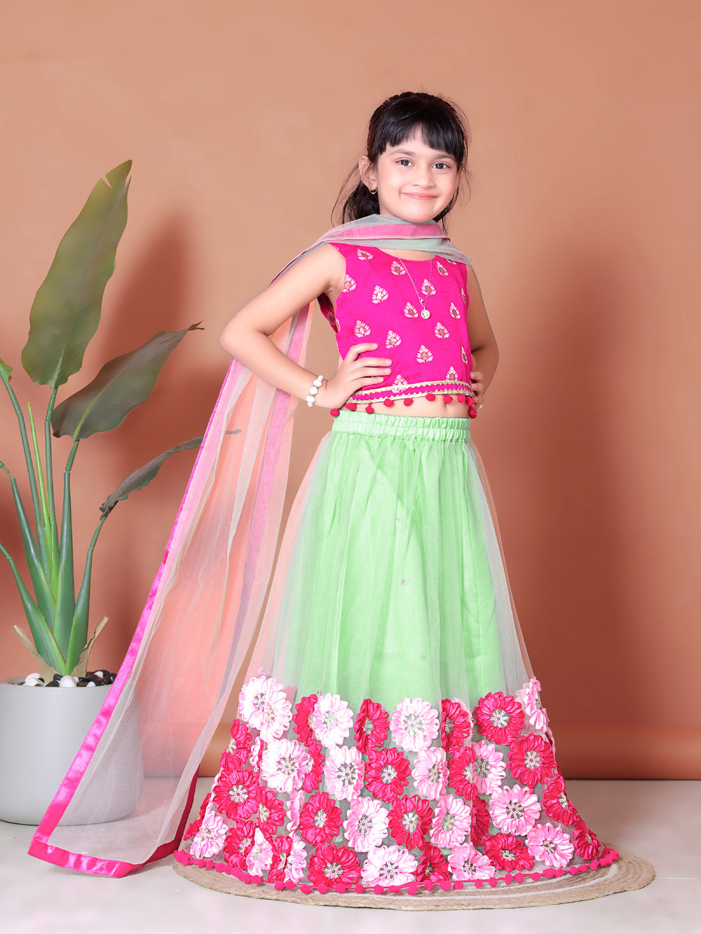 Embriodery Lehenga Choli and Dupatta Set for Girls